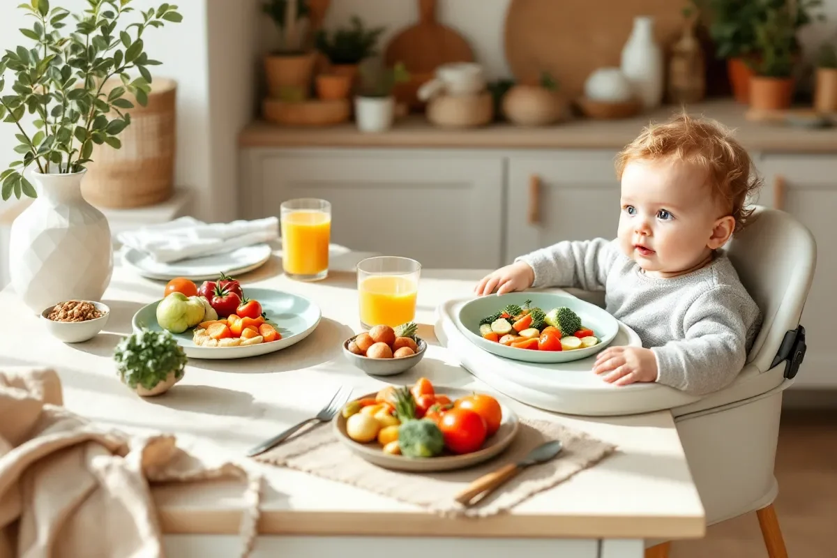 Partager le repas en famille avec bébé