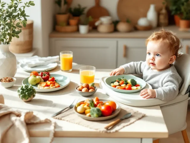 Partager le repas en famille avec bébé
