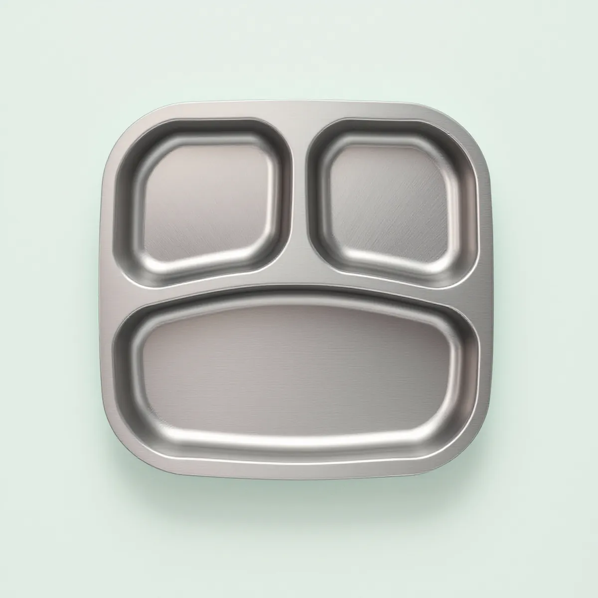 Assiette inox compartimentée — vue détourée