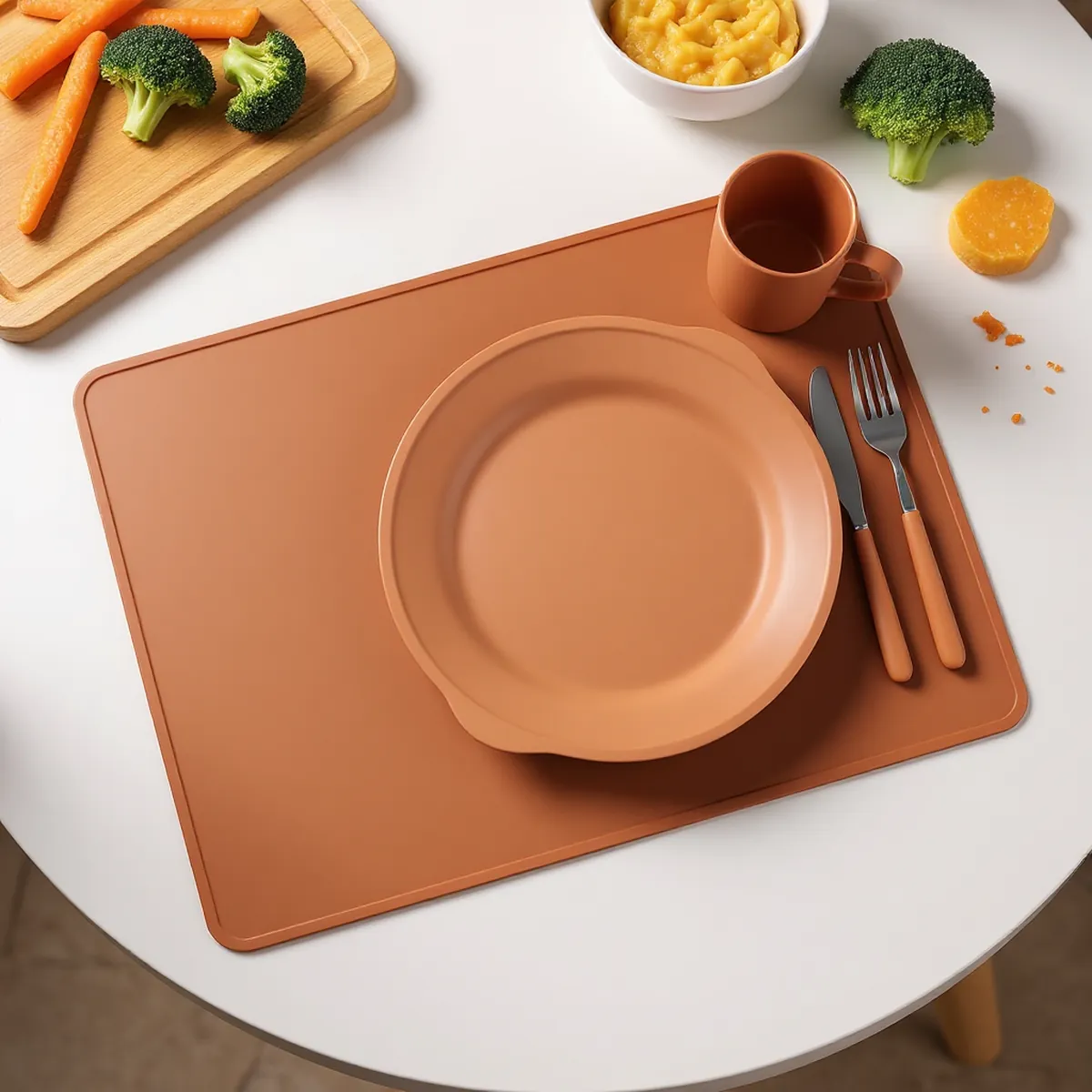 Set de table-assiette en silicone — en situation