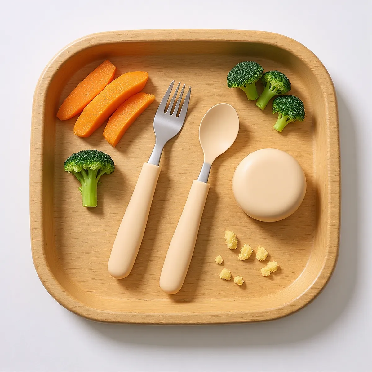 Set fourchette et cuillère inox — en situation