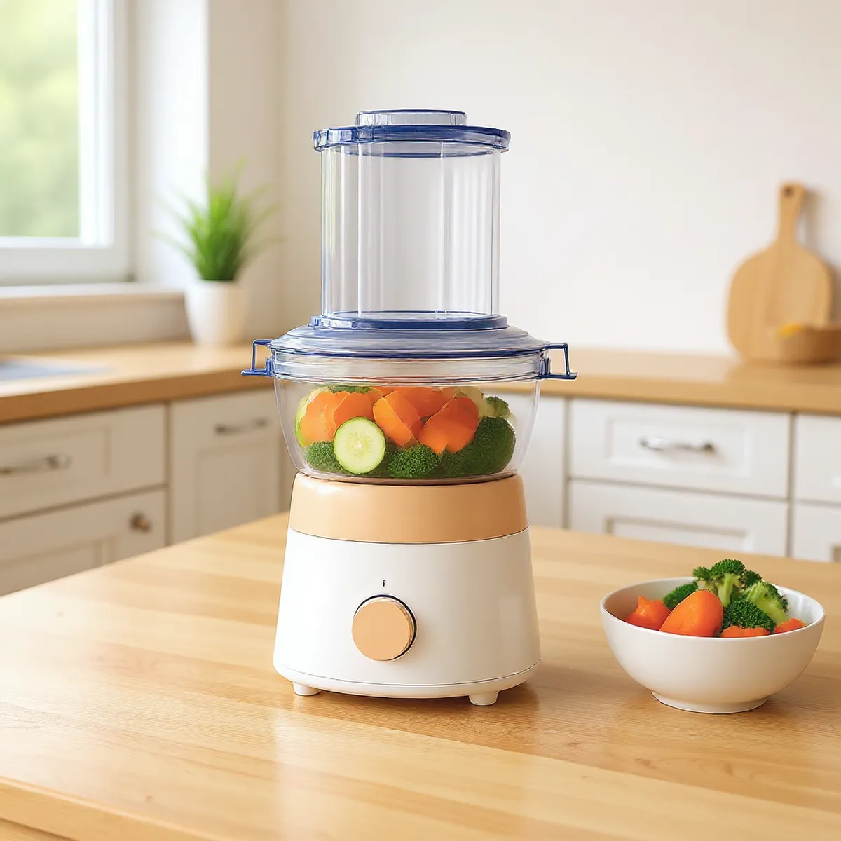 Robot cuiseur vapeur-mixeur grand bol 1,3 L — en situation